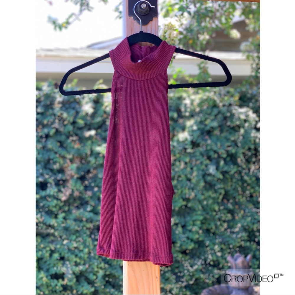 burgundy halter top
